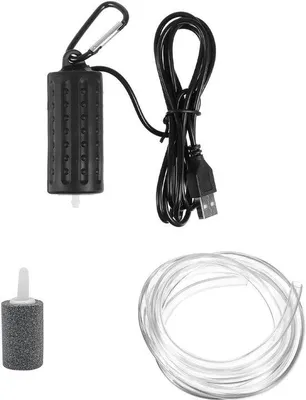 Zdjęcie produktu dla Mini pompka tlenowa do akwarium z złączem USB, zapewniająca energooszczędną i cichą pracę, z dodatkowym zasilaniem O2