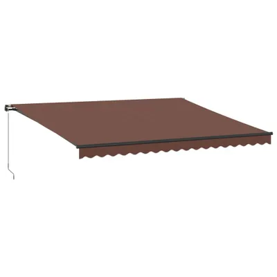 Obrázok produktu pre Ručne zaťahovacia markíza s LED hnedá 450x350 cm