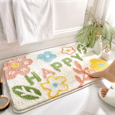Productafbeelding van Badmat, zacht, absorberend, badmat van microvezel met een fluweelzachte textuur, antislip badmat, douchemat, wasbare badmat
