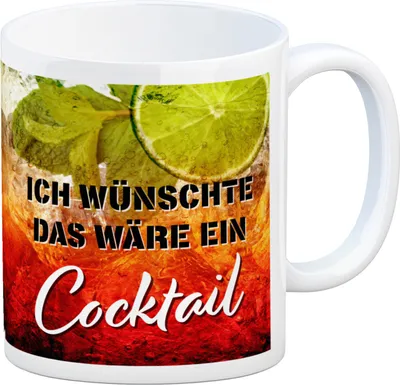 Produktbild von Ich wünschte das wäre ein Cocktail Kaffeebecher mit Cocktailmotiv