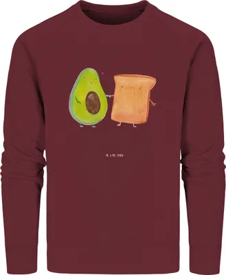 Produktbild von Mr. & Mrs. Panda Baumwoll Sweatshirt Avocado Toast Größe L - Burgundy - Geschenk, Hochzeit, Freundin, Pulli, Sweater, Rundhals Pullover, Hochzeitsgeschenk, Liebe