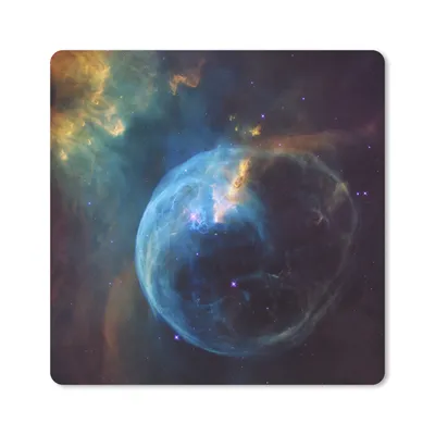Produktbild von MuchoWow® Mauspad Mousepad Galaxie - Planet - Blau 20x20 cm - Mousepads - Maus Mat - Pad - Mausunterlage - Desk Mat - Bureauartikeln