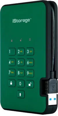 Zdjęcie produktu dla iStorage diskAshur 2, 2 TB, 3.2 Gen 1 (3.1 Gen 1), 5400 RPM, Zielony