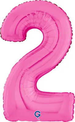 Produktbild von Riesenzahl Folienballon 26"/66cm | Pink Zahl: 2