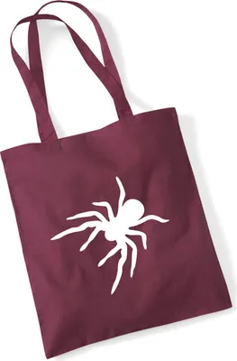 Produktbild von Huuraa Jutebeutel Spinne Silhouette 10 Liter Burgundy Baumwolle Tasche Geschenkidee