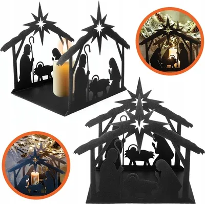 Produktbild von Weihnachtsdekoration Weihnachtskrippe Tisch 3D Doppelt Silber