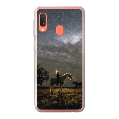 Produktbild von MuchoWow® Handyhülle Schutzhülle Hülle für Samsung Galaxy A20e Pferd - Frau - Sternenhimmel Silikon Softcase Handy Hülle - Abdeckung
