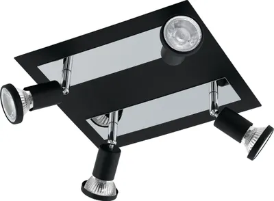 Produktbild von SARRIA Spot - L24 x H26 cm - schwarz, chrom - 4X4,5W inkl. - IP20