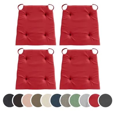 Image de sleepling - Set de 4 coussins de chaise, pour l'intérieur et l'extérieur, 100% microfibre, 42 x 40 cm, rouge