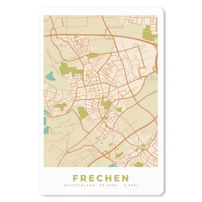Produktbild von MuchoWow® Mauspad Mousepad Frechen - Karte - Jahrgang - Stadtplan - Wegbeschreibung 18x27 cm - Mousepads - Maus Mat - Pad - Mausunterlage