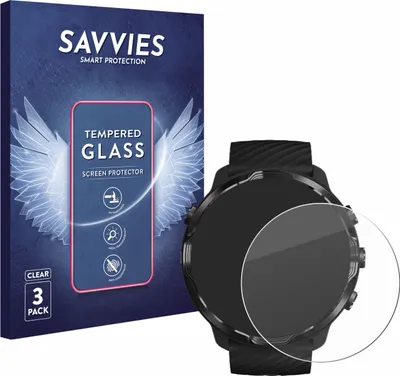 Produktbild von 3x Savvies Schutzglas für Suunto 7 Displayschutz 9H Glas klar transparent