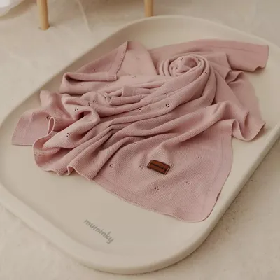 Produktbild von Muminky | Babydecke Wolle - 75x100 cm - Rosa - Atmungsaktiv, Thermoregulierend, Hypoallergen