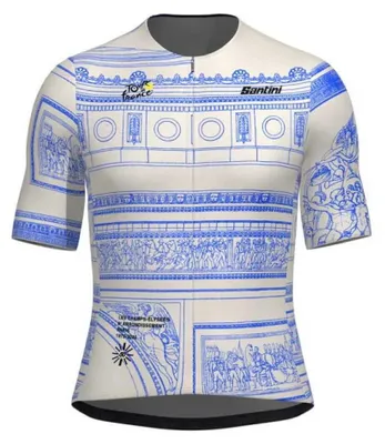 Zdjęcie produktu dla Koszulka rowerowa Santini Tdf Arrivée, fioletowa, krótki rękaw, rozmiar M