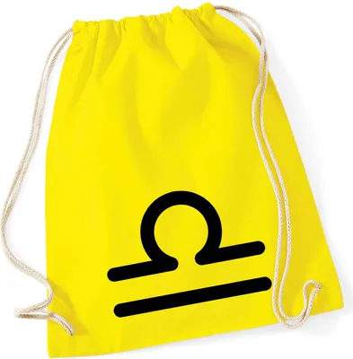 Produktbild von Huuraa Turnbeutel Waage Sternzeichen Zeichen 12 Liter Yellow Baumwolle Rucksack Geschenkidee