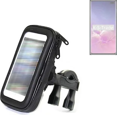 Produktbild von K-S-Trade Fahrrad-Halterung kompatibel mit Samsung Galaxy S10+ (Dual-SIM) Handy-Halterung Halter Lenkstange Fahrradhalterung Motorrad Bike Mount