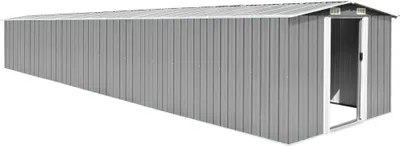 Obrázok produktu pre Záhradná kôlňa sivá 257x779x181 cm pozinkovaná oceľ