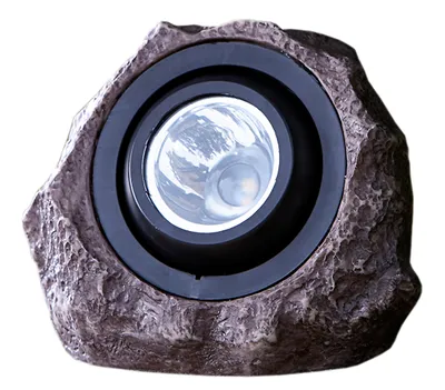 Produktbild von Dehner Premium Solarstein Pedra, Lichtfarbe kaltweiß, ca. 20 x 16.5 cm, Polyresin, braun / schwarz