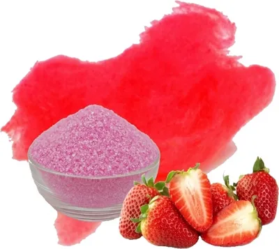 Produktbild von Zuckerwatte Zucker mit Geschmack Erdbeer Rot farbiger Aromazucker 100g für die Zuckerwattemaschine