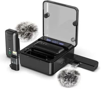 Immagine prodotto di Microfono lavalier per smartphone con telecomando e funzione plug-and-play