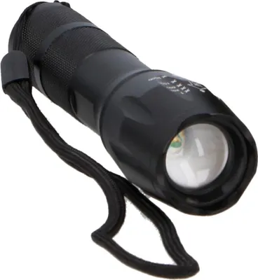 Produktbild von Taschenlampe Militärtaschenlampe 13cm schwarz Aluminiumgehäuse Stabtaschenlampe