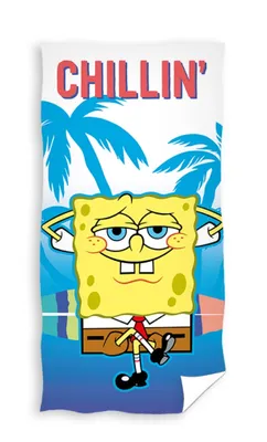 Produktbild von Carbotex SPONGEBOB Schwammkopf Strandtuch Badetuch Duschtuch 70x140cm  SBOB224002