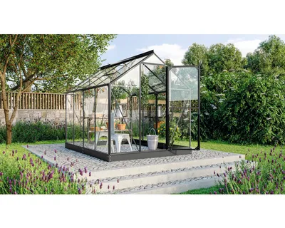 Produktbild von Vitavia Gewächshaus "Triton 5000" inkl. Stahlfundament schwarz 5,0 m² 3 mm ESG