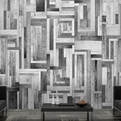 Produktbild von PURO TAPETE - Realistische Holzoptik Tapete ohne Rapport und Versatz 10m Vlies Tapetenrolle Wandtapete modern design Fototapete - Holz Bretter Parkett grau braun f-A-0080-j-d