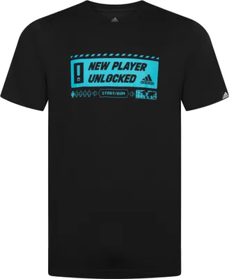 Produktbild von adidas T Shirt Herren Rundhals mit Motiv, Größe:XL, Farbe:Schwarz