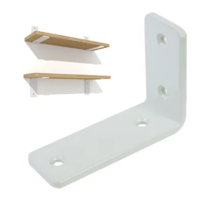 Produktbild von Weiße L-Winkelhalterung für Möbelregal 100 x 70 x 38 mm, 2 Stück