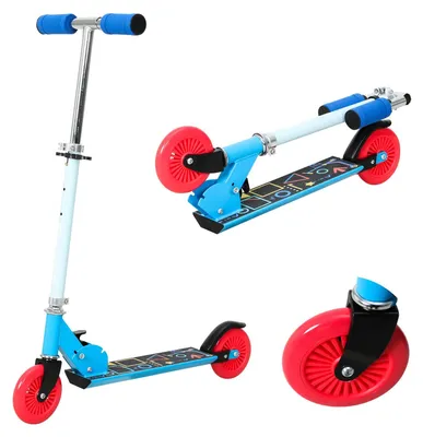 Productafbeelding van Elektrische kinder scooter met verstelbaar stuur, geschikt tot 50 kg, voor kinderen van 4-6 jaar, met antislip voetplank voor binnen- en buitengebruik