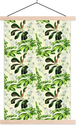 Produktbild von MuchoWow® Textilposter Orchidee - Blumen - Blätter 60x90 cm mit holzfarbenen Rahmen - Textil
