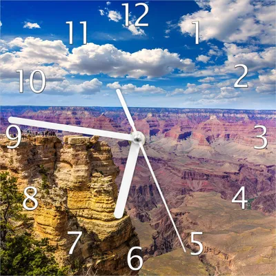 Produktbild von Wallario Design Wanduhr Felsenschlucht im Grand Canyon Park Arizona aus Echtglas, Größe 20 x 20 cm