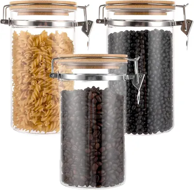 Produktbild von luftdichte 1050-ml-Glasbehälter mit Deckel zur Aufbewahrung von Kaffee/Müsli, Küche, luftdichte Aufbewahrung