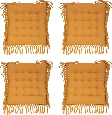 Produktbild von Eazy Living Stuhlkissen Jeanne Gelb 40 x 40 cm - 4 Stück