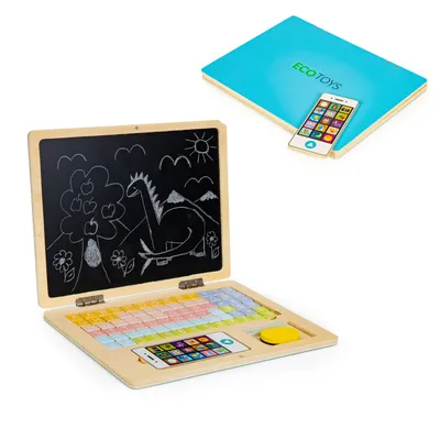 Obrázok produktu pre Vzdelávacia magnetická tabuľa notebook písmená čísla