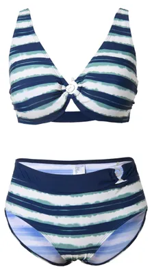 Immagine prodotto di Ulla Popken, costume da bagno a due pezzi da donna, colore blu scuro, taglia 42