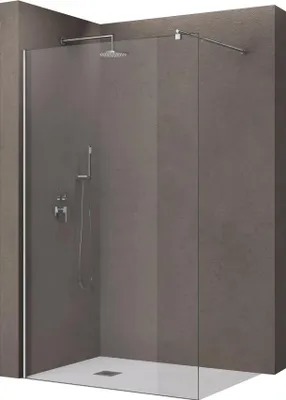 Image de doporro Paroi de Douche à L'italienne Transparent 140cm Pare-Douche Verre de Sécurité 8mm Bremen01K 140x200cm Profilé Chromé avec Stabilisateur en Acier Inoxydable