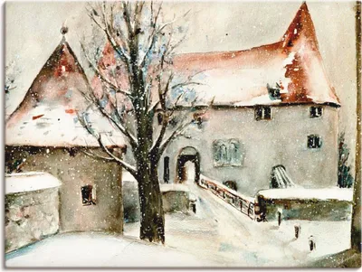Produktbild von ARTland Leinwandbild Winter auf der Burg Größe: 80x60 cm