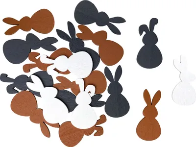 Produktbild von Oblique Unique Holz Konfetti Hasen Häschen als Streudeko Tisch Deko Streuteile aus Echtholz für Ostern Osterdeko - bunt