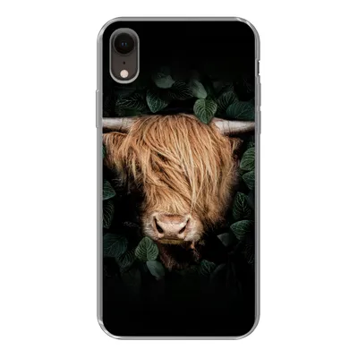 Produktbild von MuchoWow® Handyhülle Schutzhülle Hülle für iPhone XR Schottische Highlander - Tier - Flora Silikon Softcase Handy Hülle - Schutzdeckel