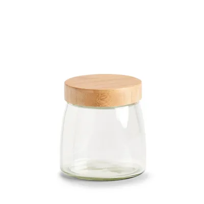 Image de Bocal hermétique en verre avec couvercle en bambou, 950 ml