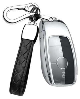 TPU Autoschlüsselhülle für Mercedes, Silber, Schlüsselschutz