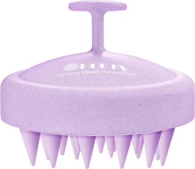 Image de Brosse de massage du cuir chevelu HEETA, poils en silicone, brosse de massage capillaire, détente du cuir chevelu, favoriser la croissance des cheveux