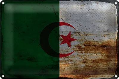 Produktbild von Blechschild Flagge Algerien 18x12cm Flag Algeria Rost