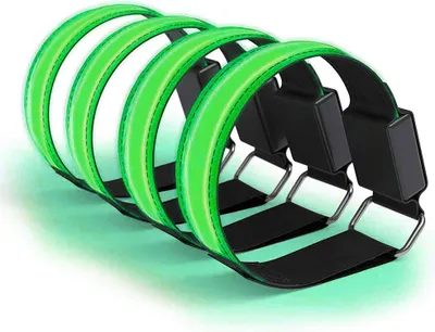 Obrázok produktu pre 4PCS svietiace náramky USB Reflexné náramky pre vonkajšie behanie