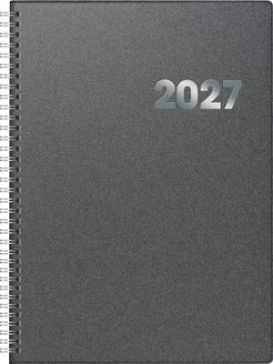 Produktbild von 2027 BRUNNEN Buchkalender A4 sw 1S/1T