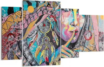 Produktbild von Bild auf Leinwand - Leinwandbild - frau folklore - 120x70cm - Wand Bild - Wanddeko - Wandbilder - Leinwanddruck - Bilder - Kunstdruck - Wanddekoration - Leinwand bilder - Wandkunst - DL120x70-3427