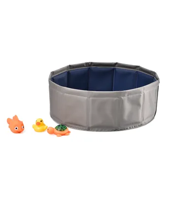 Produktbild von Dehner Lieblinge Katzenpool Water Games, Ø 30 cm, Höhe 10 cm, Kunststoff, grau/blau