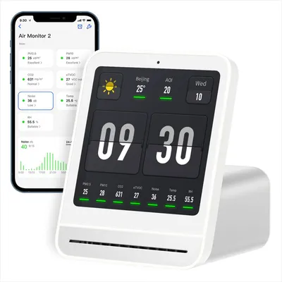 Luftqualitätsmonitor Indoor – PM2.5, CO2, Temperatur, Wecker
