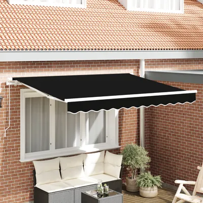 Zdjęcie produktu dla vidaXL Materiał na markizę, czarny, 3 x 2,5 m, poliester